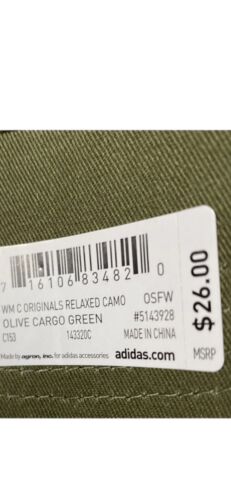 Adidas Women's Cap Originals Relaxed Camo Adjustable Back Strap Olive Green Nice