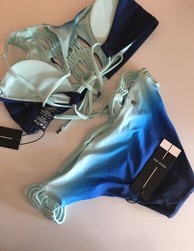 Dolce Vita Women's Swimsuit Set (2 pieces) with Macrame - Blue Ombré Size Medium
