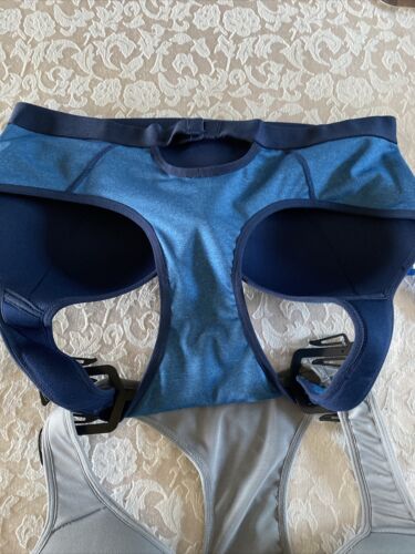 Layer 8 Maximum Support 2 Pack Sports Bra SMALL Blue/Gray Q-Wick Dry NEW