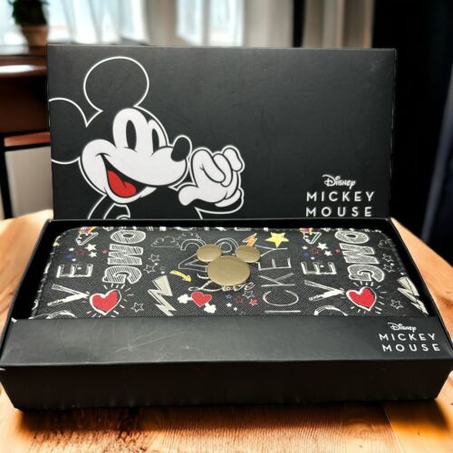 Disney Mickey and Minnie Mouse Zip Around Wallet Organizer~ Bio World~Multicolor
