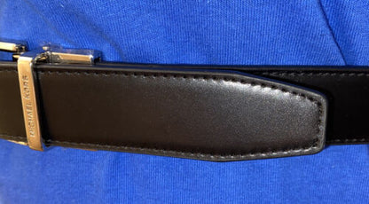 MICHAEL KORS BELT REVERSIBLE MENS DRESS BELT BLACK TO BROWN WITH SILVER BUCKLE!