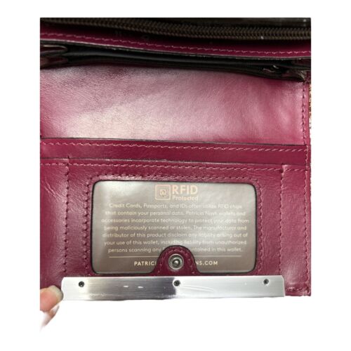 Patricia Nash Wallet Cametti Leather Tooled RFID trifold Magenta Purple