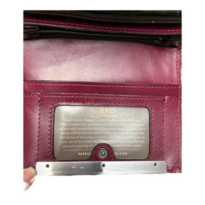 Patricia Nash Wallet Cametti Leather Tooled RFID trifold Magenta Purple