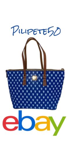 DOONEY & BOURKE New York Mets Zip Top Large Shopper Tote Bag Handbag Blue~UNIQUE