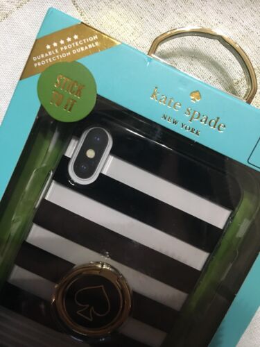 Kate Spade Phone Case +Ring Stand for iPhone XS MAX Black/White MSRP $49.99