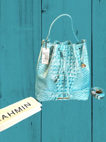 Brahmin Marlowe Bucket Shoulder  Handbag~Dusty Blue Melbourne~Genuine Leather⭐️
