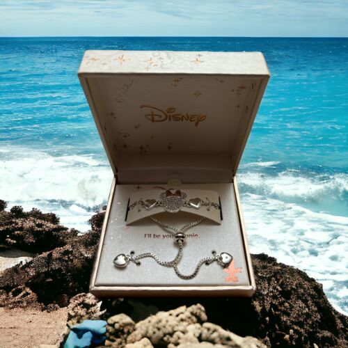 Disney "I'll Be Your Minnie"  Mouse Hearts Bracelet Fine Silver Plated~NIB