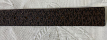 MICHAEL KORS BELT CHOCOLATE MK LOGO WITH MK CHARM GOLD BUCKLE GO! MK!!!