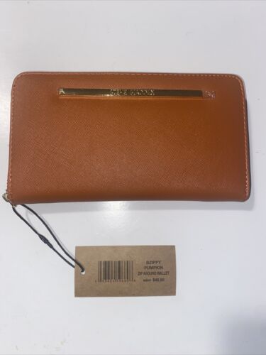 STEVE MADDEN WALLET WRISTLET PUMPKIN 🎃SMOOTH TEXTURE GOLD ZIPPER BZIPPY~BOOWOO!