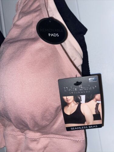 Delta Burke 3-Pack Seamless Bras Size 2X Soft Comfort Lounge Removable Pads NEW