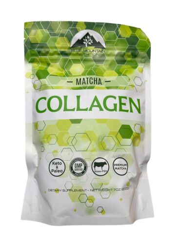 Blue Mountain Nutrition MATCHA COLLAGEN, 7 oz Keto+Paleo Premium Matcha