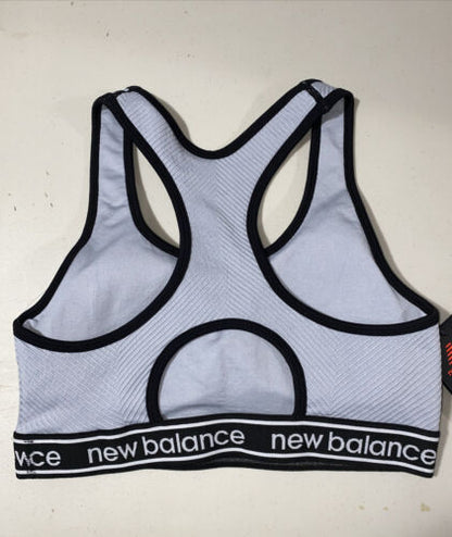 New Balance Medium Impact Sports Bra Style # 1153 Gray/Black/White Size XL