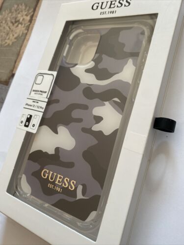 GUESS® Camo Army Green iPhone 12 /12 Pro Hard Men's Case Gold Logo NIB Rare NEW