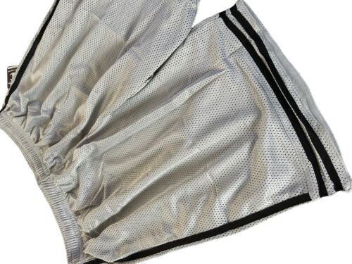 Champion Basketball Shorts Mens~L Gray Mesh~Black Stripes~ Gym NEW
