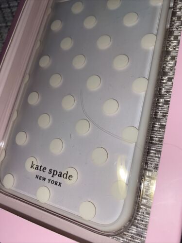 KATE SPADE PHONE CASE FOR iPHONE 11 PRO MAX CLEAR WITH LIGHT YELLOW DOTS &TRIM