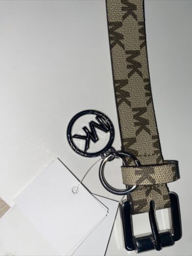 Michael Kors Women’s Belt  Fanny Pack MK Signature Logo BROWN/BEIGE/WHITE- L/XL