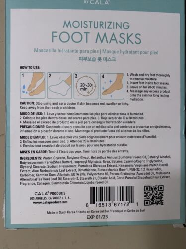 CALA Sea Salt Moisturizing Foot Masks, 3 count , Hydrating, Nourishing AMAZING