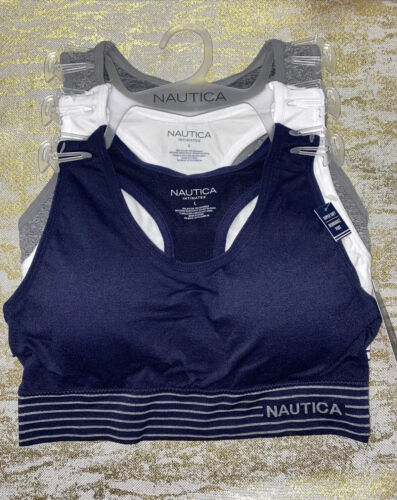 NÁUTICA 3 PACK INTIMATES LOUNGE COMFORT BRAS SIZE LARGE RETAIL $54 BEAUTIFUL NEW