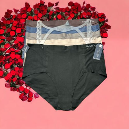 NAUTICA INTIMATES NT3750 PANTIES-5PCK SUPER SOFT HIGH WAIST BRIEF GREAT FIT-L