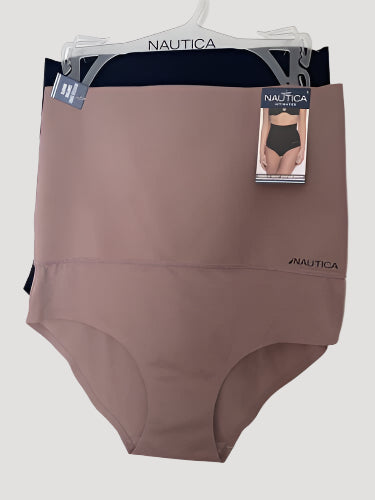 NAUTICA INTIMATES NT7239 2PKD MF SEAMLESS SHAPING BRIEF PANTIES GREAT FIT! ~Sz. L