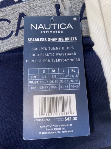NAUTICA INTIMATES NT4013 3PKD MF SEAMLESS SHAPING BRIEF PANTIES GREAT FIT! NWT