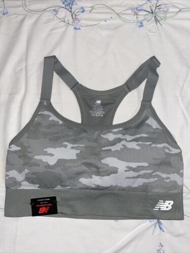 New Balance Medium Impact Sports Bra Style 116718 GREEN Camouflage Size XL NEW