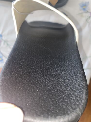 Rae Dunn RELAX RELAX Slides Black & Ivory Size 9 NEW - SUPER CUTE!!!
