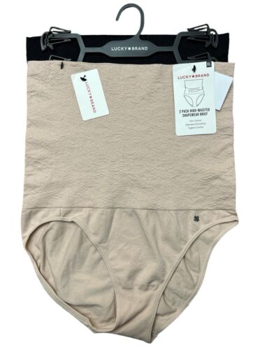 Lucky Brand High Waisted Shapewear Briefs Sz L~2 Pcs Style LVD66079~ EXCELLENT!