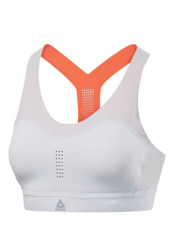 Reebok Women's Puremove Workout Sports Bra SMALL GRAY/ORANGE Retail $60 NEW