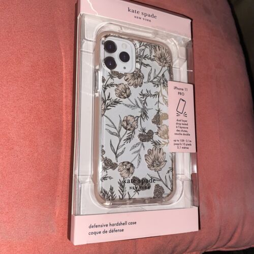 Kate Spade Pink Flowers With Rhinestones Clear iPhone 11 Pro case NEW