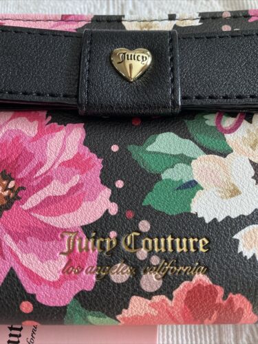 Juicy Couture Pick Ur Petal Black  13JCADTJC-BPP Wallet  Card Organizer CUTE!