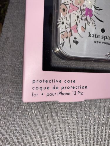 Kate Spade Phone Case 13 Pro Floral Metallic Rhinestones￼ iPhone NIB BEAUTIFUL!
