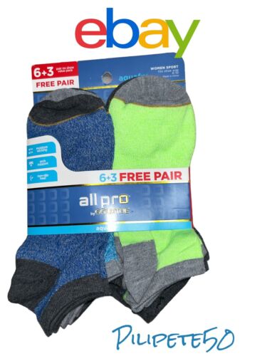 All Pro by GoldToe Women's 9-pair Sport Socks - No Show, Great Colors