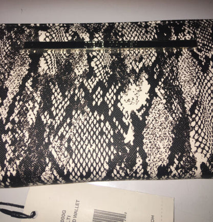 STEVE MADDEN WALLET WRISTLET MULTI BLACK/WHITE SMOOTH TEXTURED