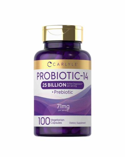 Carlyle Probiotics 25 Billion CFU | with Prebiotics | 100 Capsules |...
