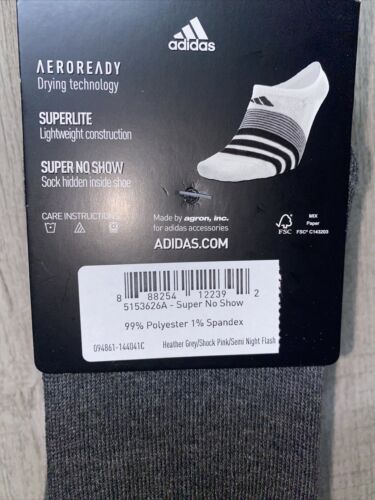 Adidas Superlite Super No Show Socks 6-Pair Multi-Color Size (5-10) Women’s