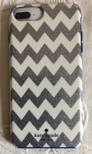 KATE SPADE PHONE CASE SILVER GLITTER CHEVRON FOR iPhone 8/7/6/ PLUS 6s PLUS