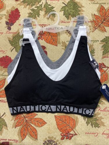 NÁUTICA 3 PACK INTIMATES LOUNGE COMFORT BRAS SIZE MEDIUM RETAIL $54 BEAUTIFUL!