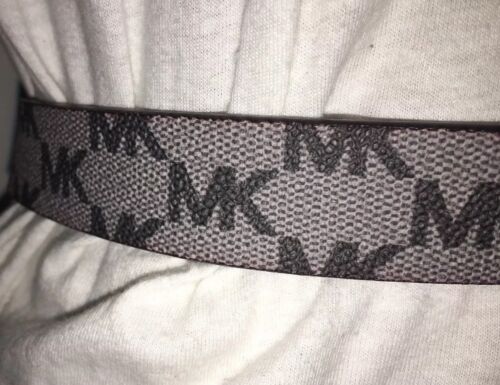 MICHAEL KORS BELT REVERSIBLE  GRAY/TAN W/LOGO BUCKLE SOMETHING REALLY DIFFERENT