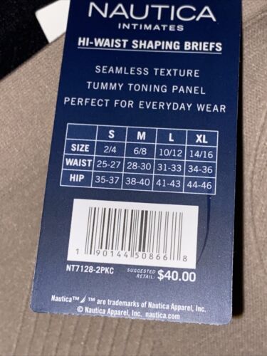 NAUTICA INTIMATES NT7128 2PK-M SEAMLESS HI WAIST SHAPING BRIEF PANTIES GREAT FIT