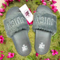 Juicy Couture Womens J-WRAPPED Faux Fur Slip-On Slide Slippers Shoes WP00649W