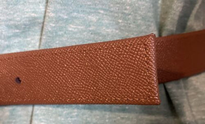 MICHAEL KORS BELT REVERSIBLE CREAM LUGGAGE LEATHER MK LOGO GOLD BUCKLE