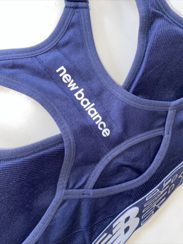 New Balance Medium Impact Sports Bra~Style R000542 Sz L~PIGMENT BLUE~REAR FIND