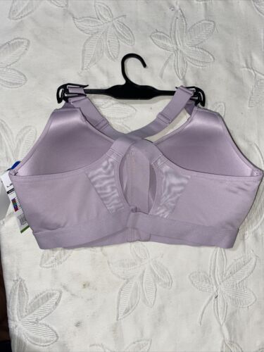 LAYER 8 MAXIMUM SUPPORT SIZE MEDIUM SPORT BRA FITTED LAVENDER Front Zipper-NEW