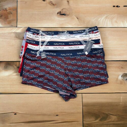 Nautica ~ 5-Pair Women's Boyshorts NT9695 Underwear Panties Polyester Blend ~ 1X