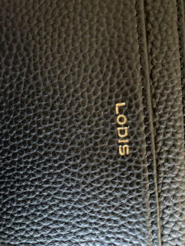 LODIS Coin Purse Bifold Card Wallet BLACK Genuine Leather-ABSOLUTELY BEAUTIFUL!