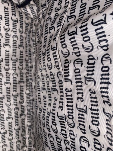 Juicy Couture Women Gothic Stat Black Our Zips Say It All Duffle Weekender Bag