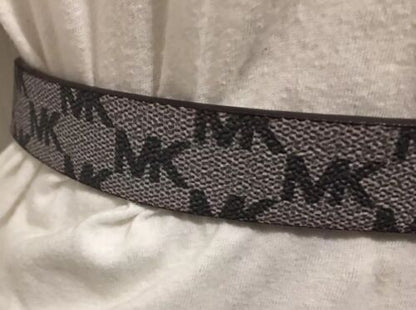 MICHAEL KORS BELT REVERSIBLE  GRAY/TAN W/LOGO BUCKLE SOMETHING REALLY DIFFERENT