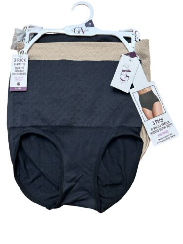 Gloria Vanderbilt 3 Pack High Waisted Seamless Jacquard Shaping Briefs LARGE