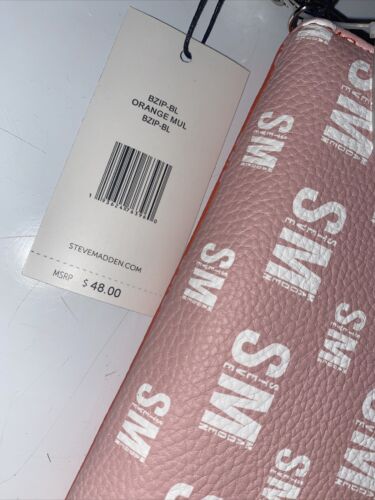 STEVE MADDEN WALLET WRISTLET ORANGE BLUSH TWO TONE